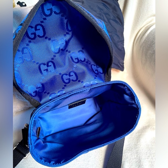 NWOT GUCCI Off The Grid Blue Nylon Messenger Crossbody with Dustbags - Picture 5 of 9